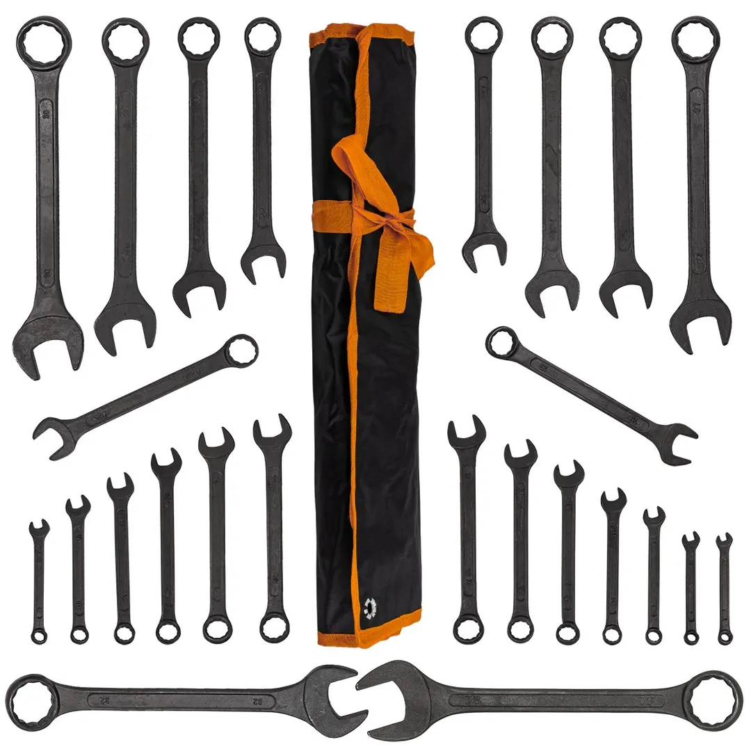 Набор комбинированных ключей 6-32 мм, рожковый ключ 36х41 мм 25 пр ISMA ISMA-5261P36 Black