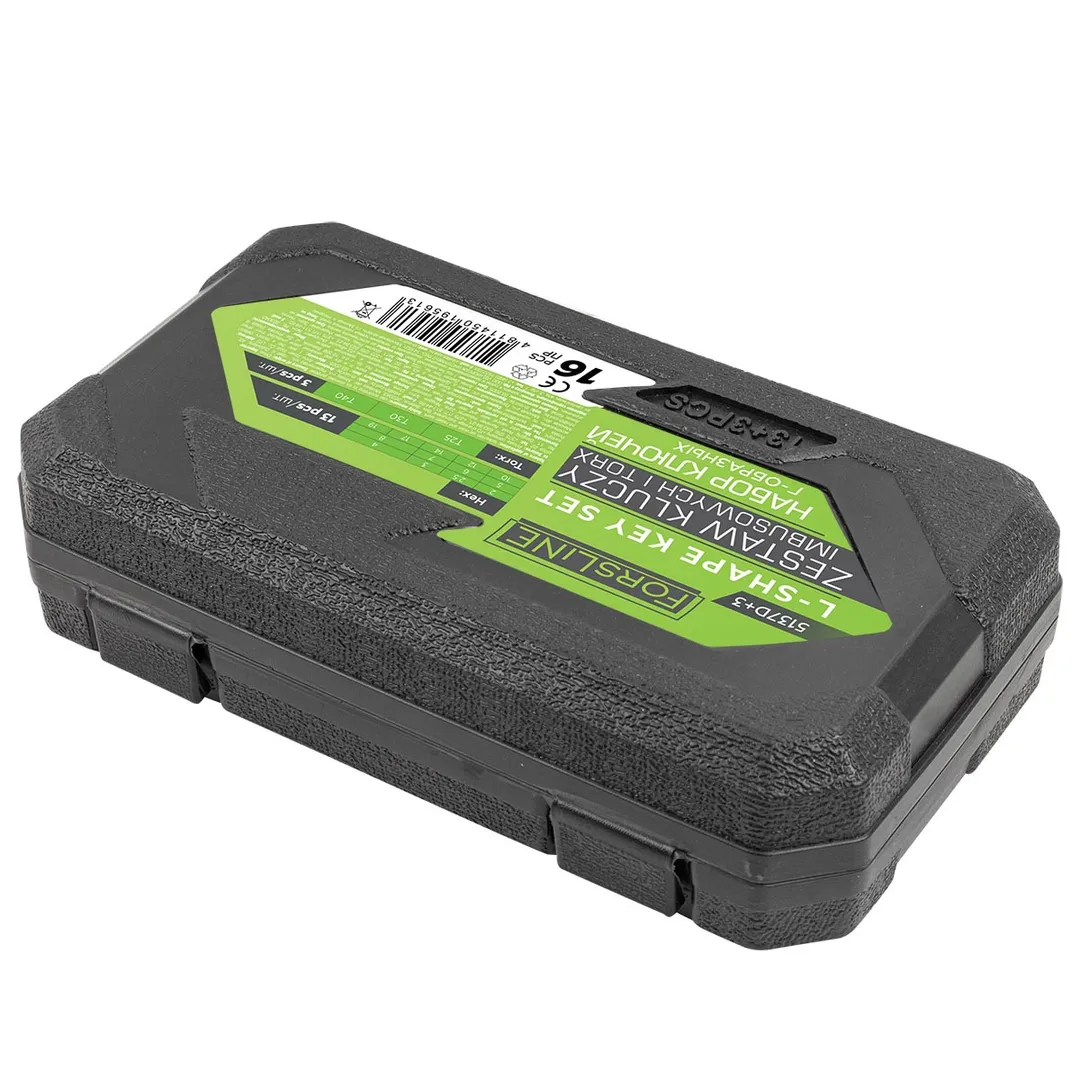 Набор Г-образных ключей HEX (6-гр) 2-19 мм, TORX T25, T30, T40 13+3 пр ForsLine FL-5137D+3