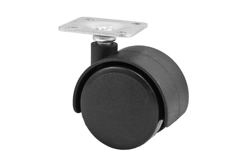 Колесо меб. пласт. d40 с площадкой, серый AKS 114089