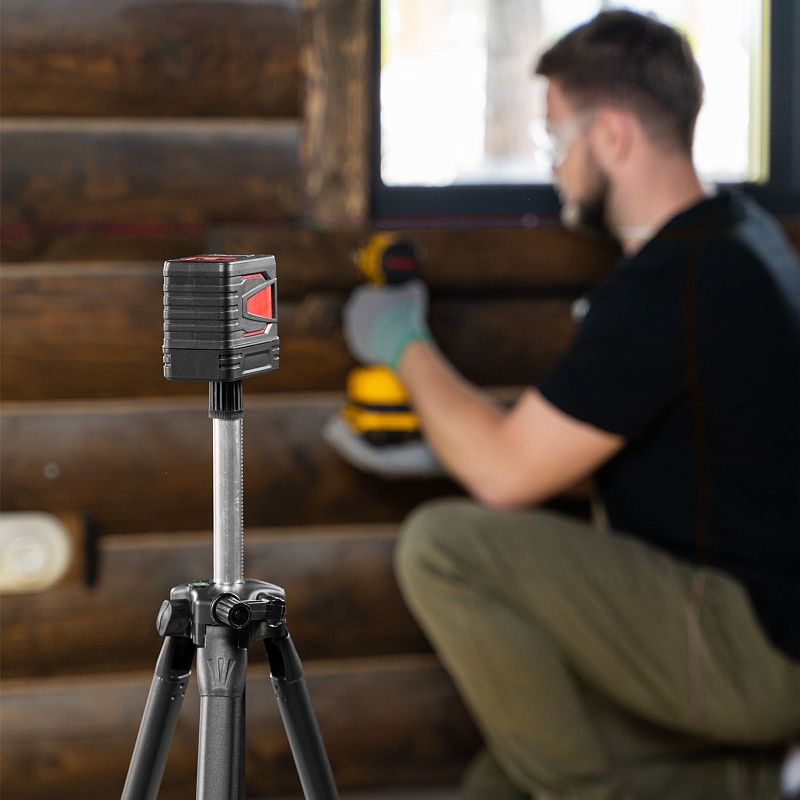 Лазерный уровень QBC RED Basic SET, 10 м, красный луч, батарейки, резьба 1/4" MTX 35010