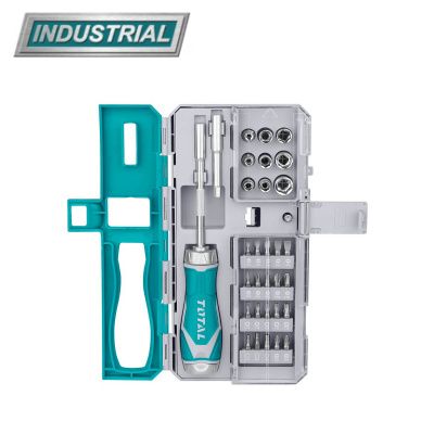 Отвертка реверсивная с набором TOTAL TACSD30336, 33 предмета