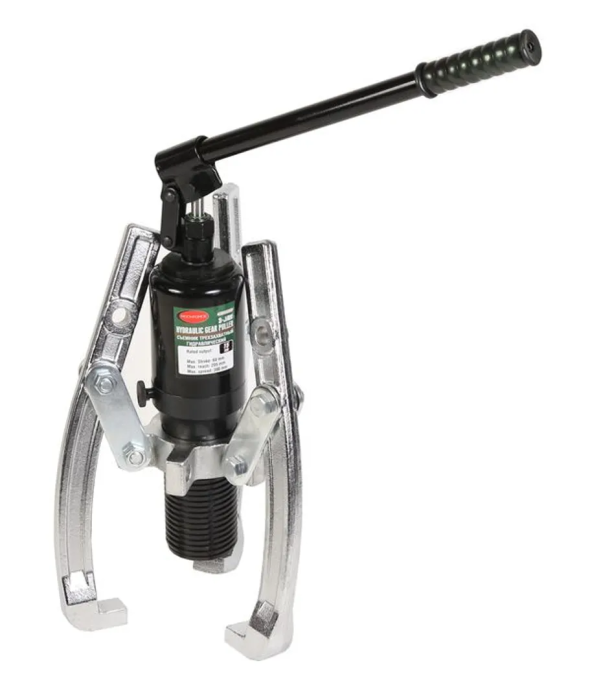 Съемник двух-трехлапый переставной гидравлический 5 т, Øзахвата 50-200 мм, глубина захвата 140 мм, ход штока 50 мм, в кейсе RockForce RF-6590605H