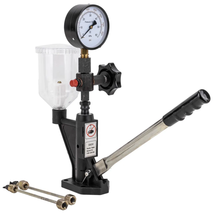 Стенд для проверки дизельных форсунок с манометром и резьбовыми адаптерами-переходниками FORSTIME FT-905G13