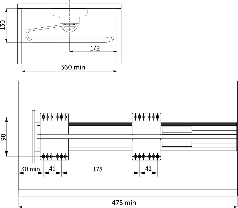 Выдвижная вешалка для брюк BRUNO крепл.верх./левое 340*470*130, графит PRIME by AKS 115591