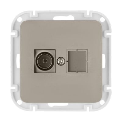Розетка 1-ая телевизионная (скрытая) песочная Astrum Bylectrica ТР-6541 песочн