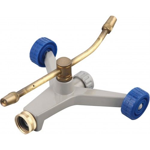 Распылитель для полива вращающийся двухрожковый латунный на колесиках Zn H-D HD-G2403