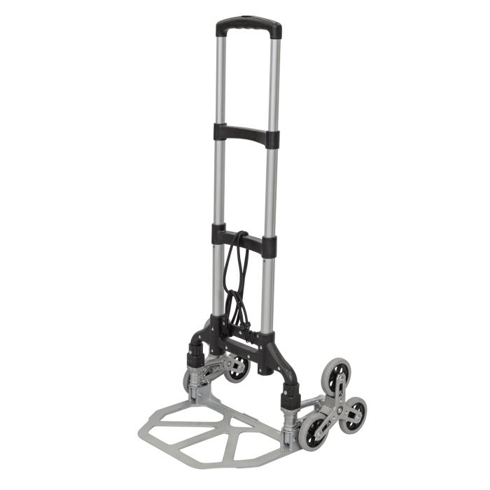 Тележка складная с телескопической ручкой и колесами на шарнирах для перемещения по неровным поверхностям и ступенькам, 390х480 мм, г/п 70 кг Forsage F-106-6T