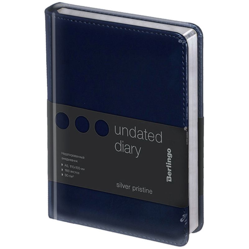 Ежедневник недатированный "Silver Pristine", А6, 320 страниц, синий