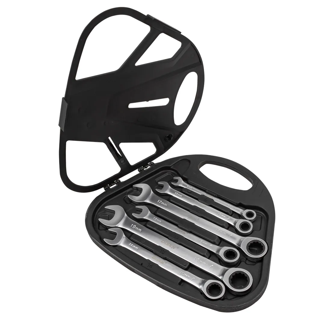 Набор ключей трещоточных 8-19 мм, 7 пр. DISEN DSD1515