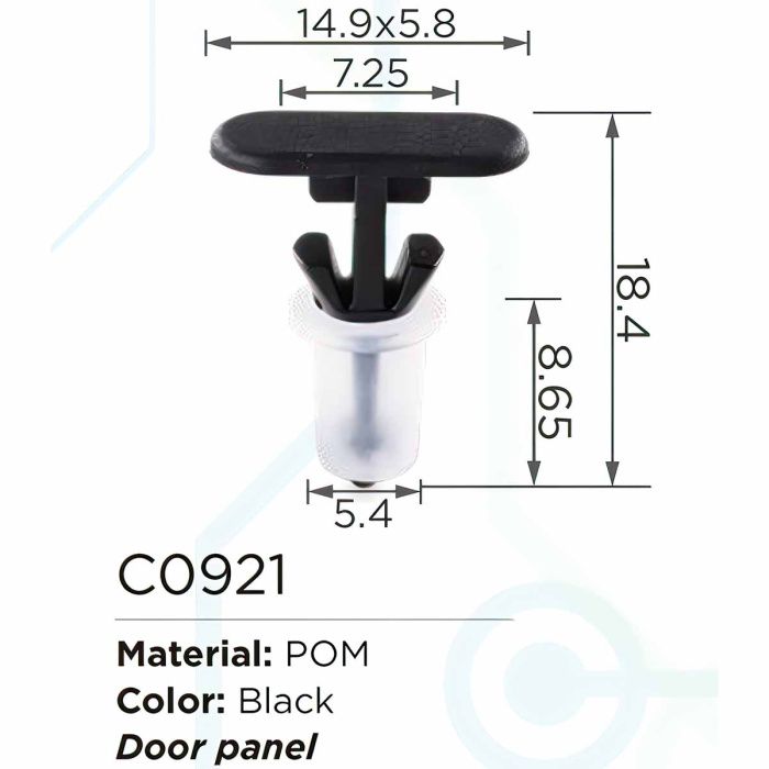 Клипса для крепления внутренней обшивки европейских а/м пластиковая 100 шт Forsage F-C921(Europeancar)