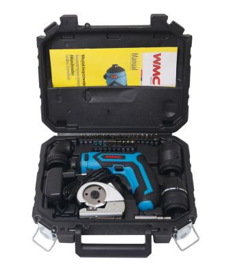 Шуруповерт аккумуляторный с набором бит и аксессуаров 36 пр., 4V, 1.5Ah, 4Nm WMC TOOLS WMC-1036