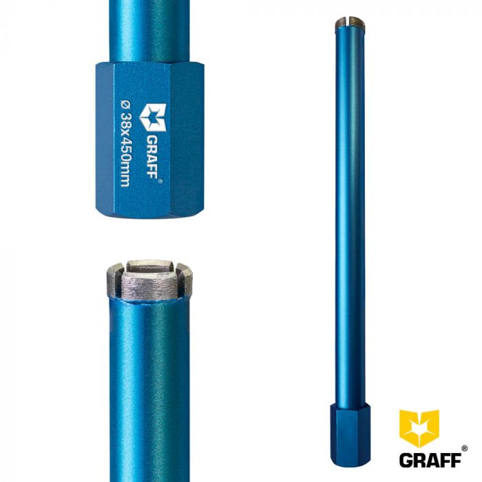 Коронка алмазная 38x12 мм 1 1/4'' по армированному бетону для алмазного сверления (бурения) GRAFF 113812
