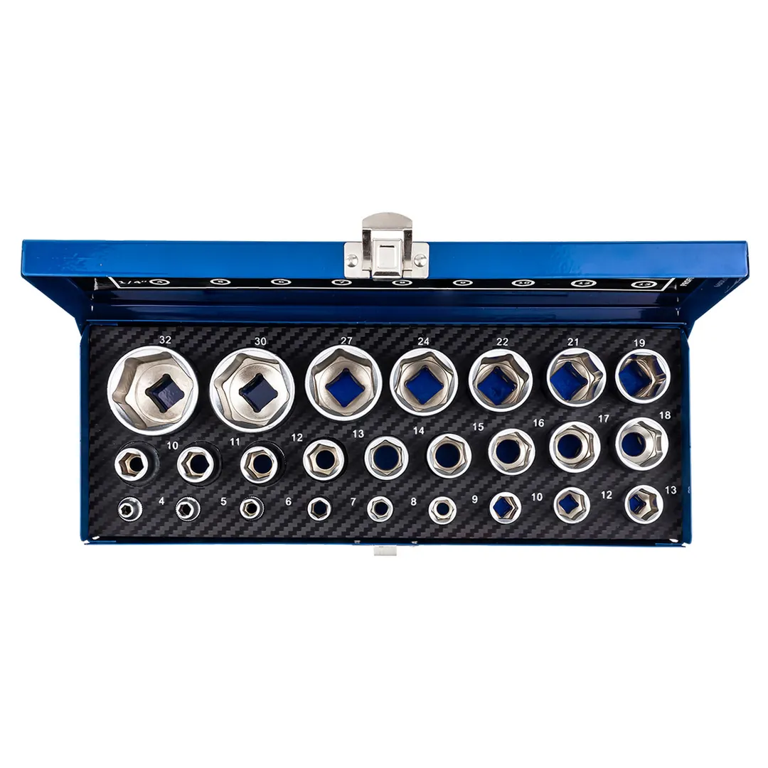 Набор головок 1/4''&1/2'' 25 пр. 6-гр. 4-32 мм Scheppach Sch-50121G