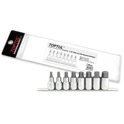 Набор головок-бит HEX (6-гр) 1/2" 8 пр TOPTUL GBAG0801