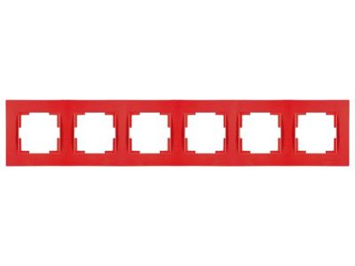 Рамка 6-ая горизонтальная красная, RITA, Mutlusan 22208001604
