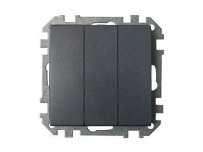 Выключатель 3 клав. (cкрытый, 10А) графит, Стиль, Bylectrica С0510-529гр