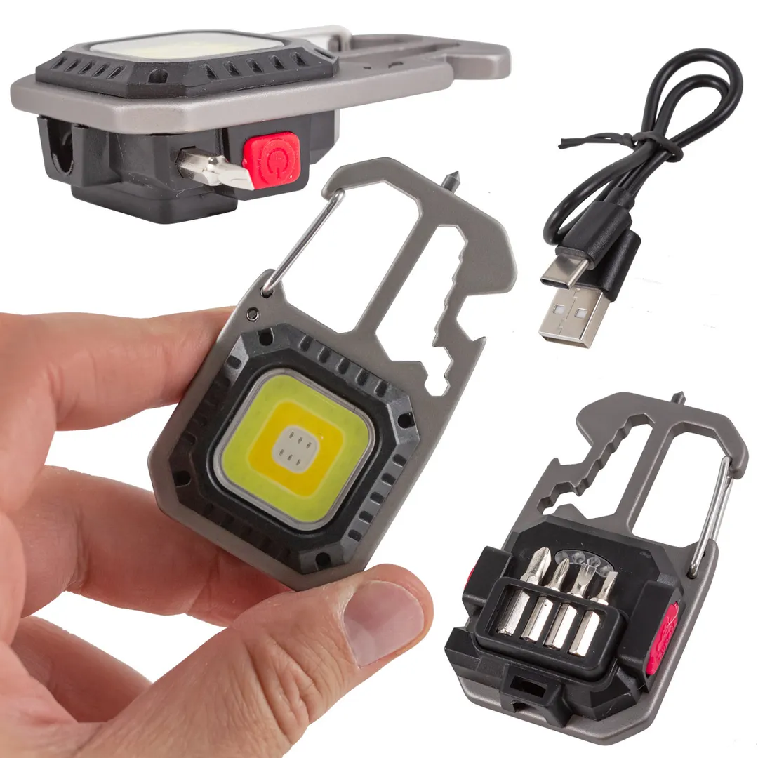 Фонарь портативный многофункциональный, светодиод COB, 7 режимов освещения, 3.7V, 5W, IP64 Forsage F-JBEL9907