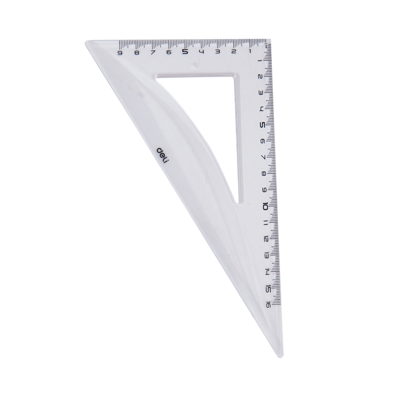 Набор чертежный "Deli EG00512": линейка 30 см, треугольник 45 и 60 гр, транспортир 180 гр, прозрачный