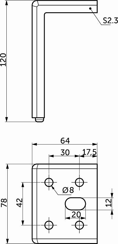 Опора мебельная мет. WALL h120 черный матовый AKS 113005