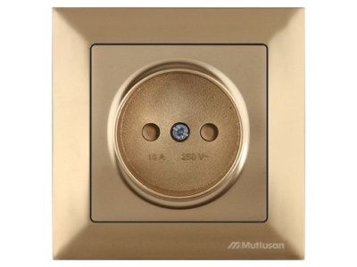 Розетка 1-ая, скрытая, б/з, шторки, золото, DARIA, 16 A, 250 V, IP 20, Mutlusan 21206060280