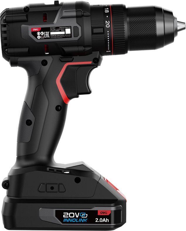 Аккумуляторная дрель-шуруповерт Deli RS DE-CZ20-1D2 20 В, 70 Нм, 2 АКБ, 2 Ач, сумка