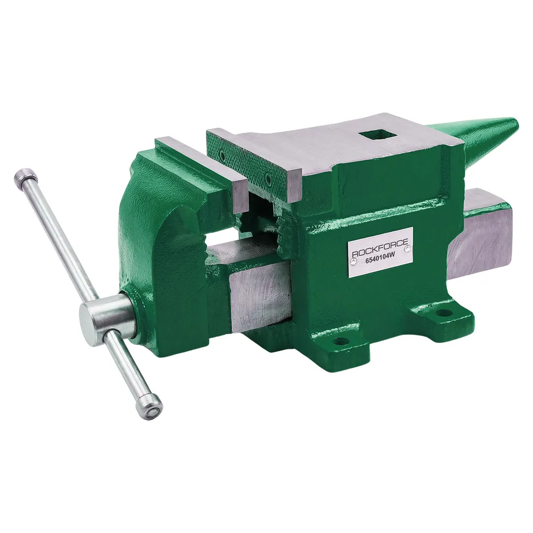 Тиски стальные с наковальней 100 мм RockForce RF-6540104W