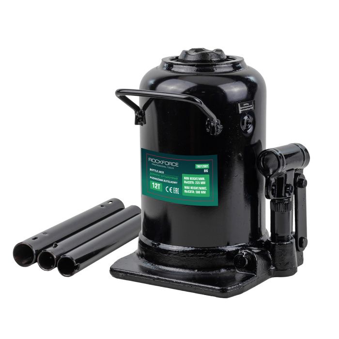 Домкрат бутылочный двухштоковый 12 т 235-500 мм RockForce RF-TH812001Big
