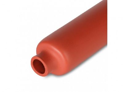 Антитрекинговая среднестенная термоусадочная трубка с коэффициентом усадки 3:1, 1 м, 10 шт ТСТ-А-24/8-1000, кирп-кр КВТ 73981