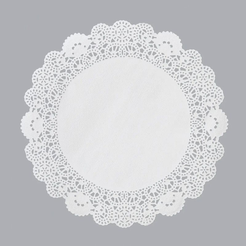 Салфетки бумажные ажурные AVIORA, d=18 см, белый, 250 шт