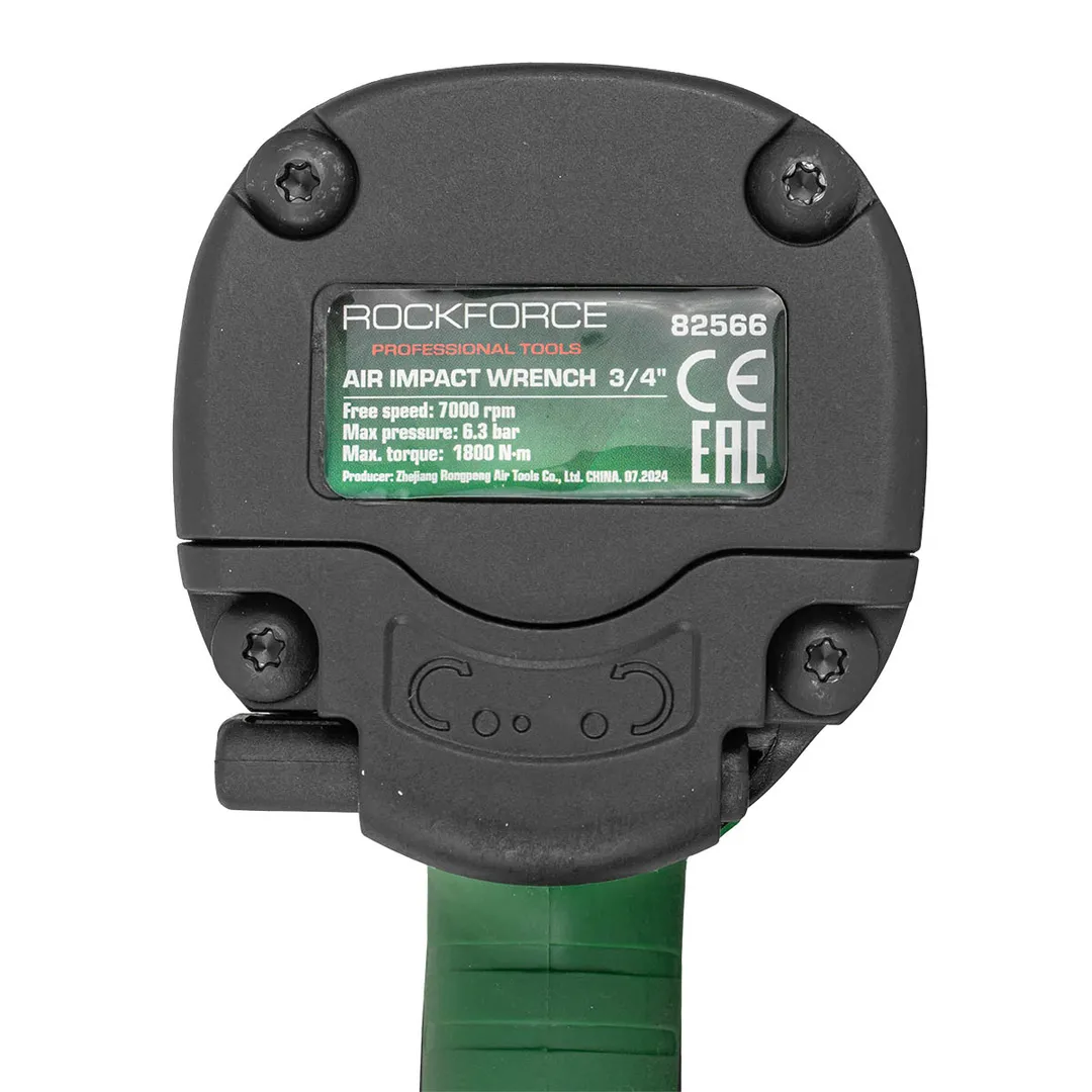 Пневмогайковерт ударный 3/4'' 1800Hм ''Twin Hammer'' с реверсом и регулировкой усилия в облегченном корпусе RockForce RF-82566