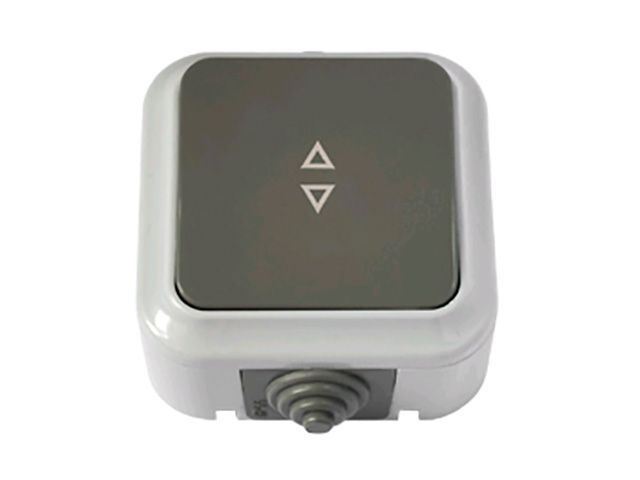 Выключатель 1 клав. проходной (открытый, 10А, брызг. защ.) серый, Пралеска Аква, (IP54 пылебрызгозащищенные) Bylectrica А610-868(03)