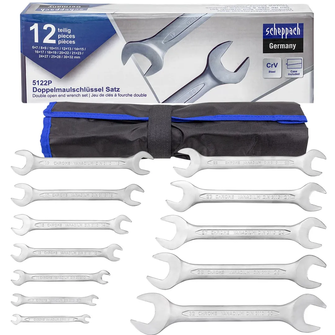 Набор рожковых ключей 6х7-30х32 мм 12 пр Scheppach Sch-5122P