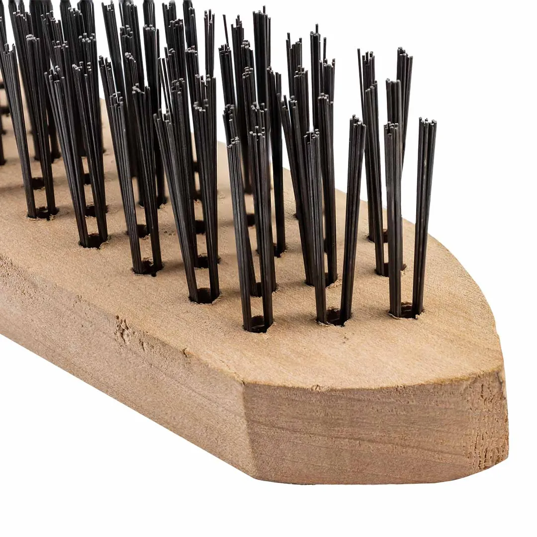 Щетка по металлу ручная в деревянном корпусе 5x15 рядов Forsage F-340116226