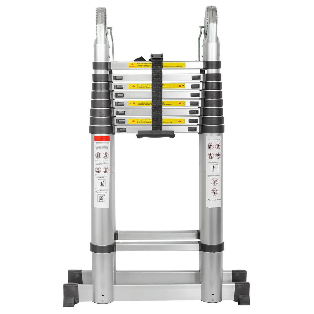 Лестница-стремянка телескопическая алюм. бытовая 3.6+3.6 м, 9+9 ступ. Forsage F-UP360-M