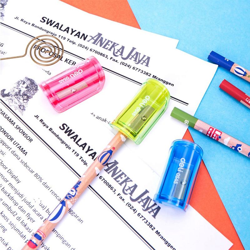 Точилка Deli "Neon 0545", 1 отверстие, ассорти