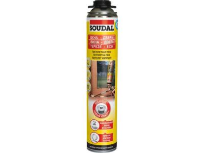 Пена монтажная пистолетная "ОКНА, ДВЕРИ" 750 мл SOUDAL 113986