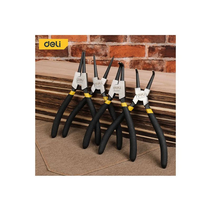 Набор съемников стопорных колец сжим/разжим, прямой/угловой 180 мм 4 пр Deli YS EDL20521-4