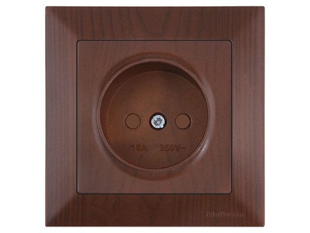 Розетка 1-ая, скрытая, б/з, шторки, орех, DARIA, 16 A, 250 V, IP 20, Mutlusan 21206060257
