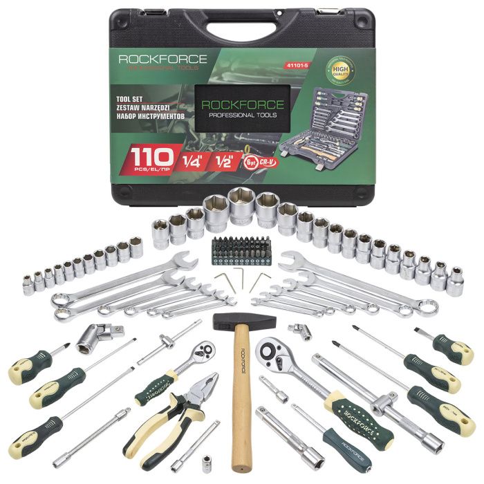 Набор инструментов 110 пр. 1/4''&1/2'' RockForce RF-41101-5