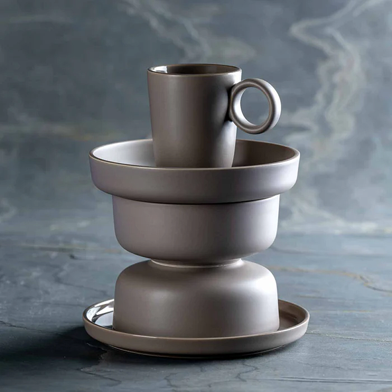 Тарелка керамическая "ROMA", 20 см, серо-коричневый