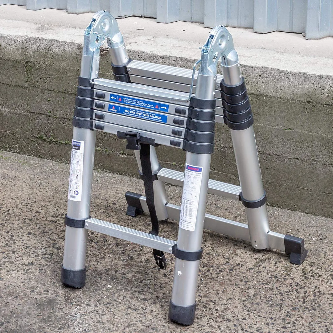 Лестница-стремянка телескопическая алюм. бытовая 1.9+1.9 м 6+6 ступ. Scheppach Sch-UP190-M