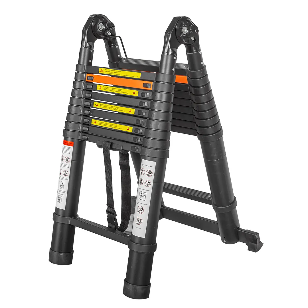 Лестница-стремянка телескопическая алюм. бытовая 3.1+3.1м, 10+10 ступ. RockForce RF-UP310-M