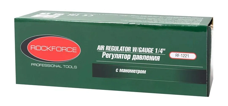 Регулятор давления с индикатором 1/4'', 2200л/мин, 5-60°C, max входное/выходное давление 15/10bar RockForce RF-1221