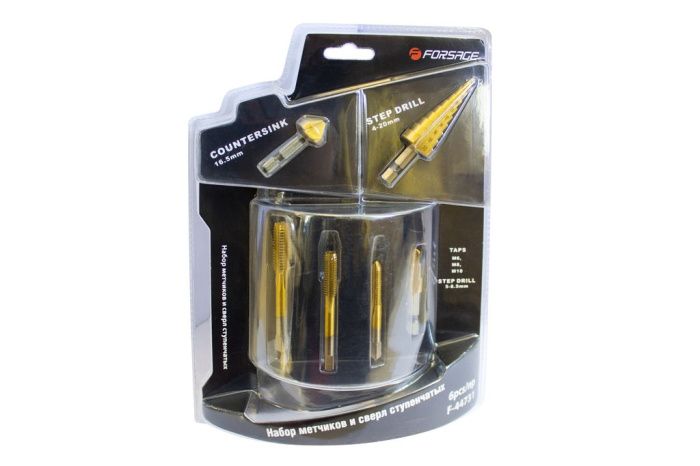 Набор метчиков и сверел ступенчатых 6 пр. Forsage F-44731