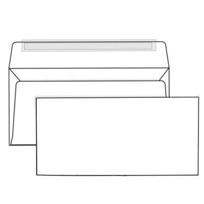 Конверты самоклеящиеся "Куверт" с отрывной лентой, dl, 100 шт, белый