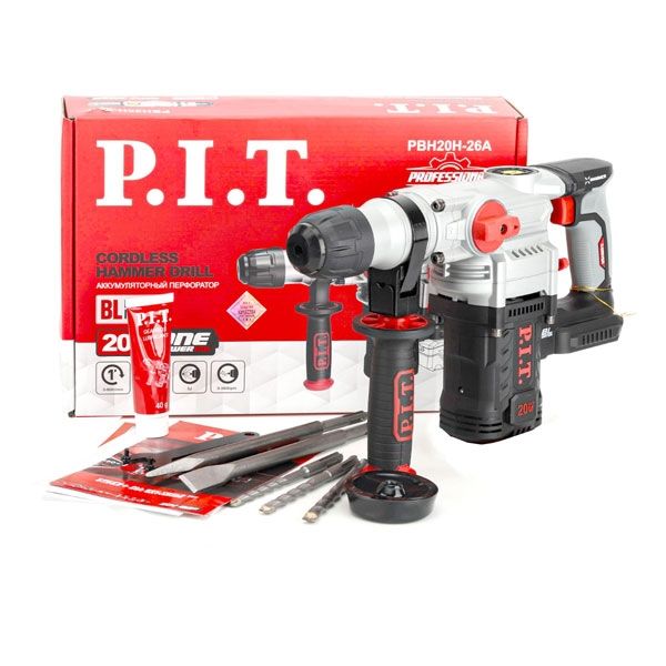 Перфоратор SDS-Plus аккум. бесщеточный SOLO, верт, 20В, 5,0Дж, 3реж, Ø26мм, кор. PIT PBH20H-26A