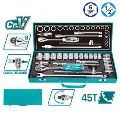 Набор инструментов 1/2" 24 пр 6-гр TOTAL THT121242