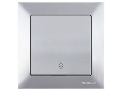 Выключатель проходной 1-клав. (скрытый, пруж. зажим) серебро, DARIA, (10 A, 250 V, IP 20) Mutlusan 21204030182