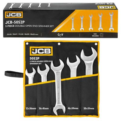 Набор ключей рожковых 5 пр. 32х36-50х55 мм JCB JCB-5052P