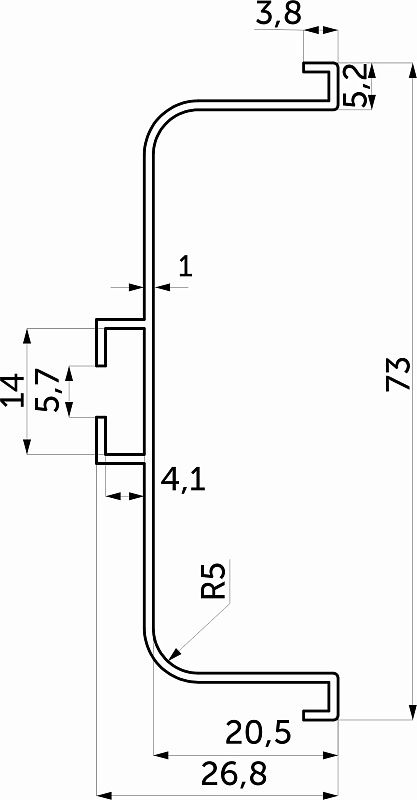 Профиль алюм. GOLA C-образный, 2.75м, серебро AKS 123303